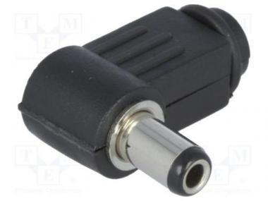 DC dugó, 90 fokos, szerelhető 2.1 x 5.5 x 9 mm