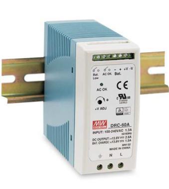 DRC-60B 24V 60W tápegység + akku töltő DIN