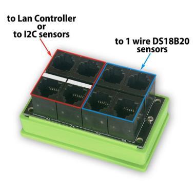 LK 1wire/IC2 splitter 8db RJ11/RJ12 szenzorhoz