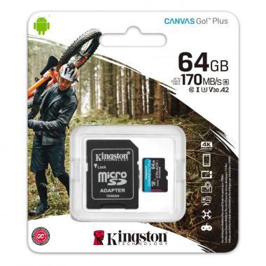 Kingston MicroSDXC 64GB Canvas Go! Plus memóriakár
