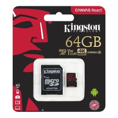 Kingston MicroSDXC 64GB Canvas React memóriakártya
