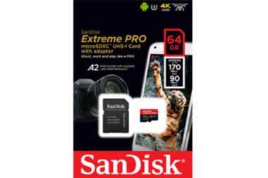 SanDisk microSDXC 64GB Extreme PRO + adapter