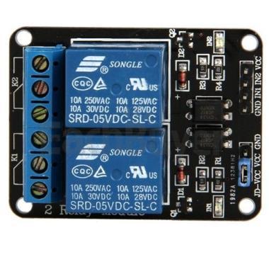 DIY Relé modul 2 csatorna 5V (250V/10A)Optocsatoló