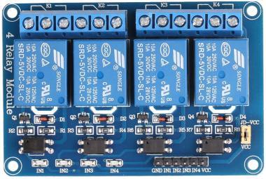 DIY Relé modul 4 csatorna 5V (250V/10A)Optocsatoló