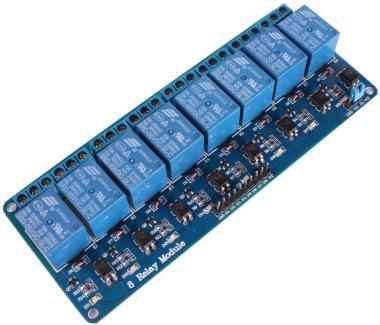 DIY Relé modul 8 csatorna 5V (250V/10A)Optocsatoló