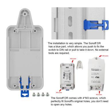 Sonoff DR DIN sín tartó Sonoff kapcsolókhoz