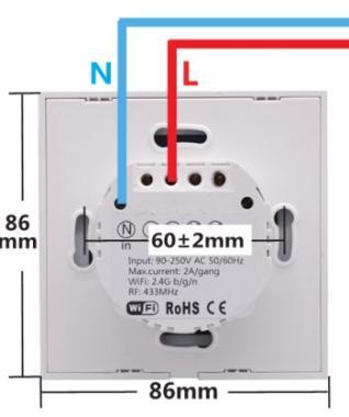 Sonoff TX T1EU2C fali WiFi kapcsoló