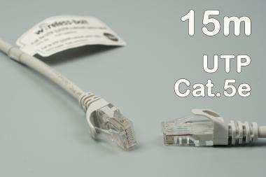 CAT5e UTP szerelt patch kábel 15m szürke