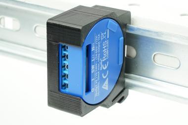 DIN sín adapter Shelly 1,1PM Fekete szimpla 90°