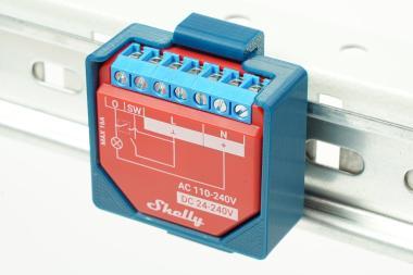 DIN sín adapter Shelly Plus Türkizkék horizontális