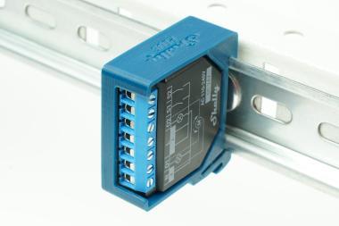 DIN sín adapter Shelly Plus Türkizkék szimpla 90°