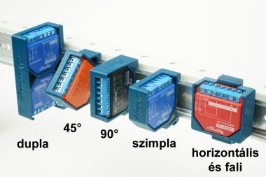 DIN sín adapter Shelly Plus Türkizkék szimpla 90°
