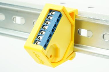 DIN sín adapter Shelly RGBW2,Dimmer2 Sárga simp45°