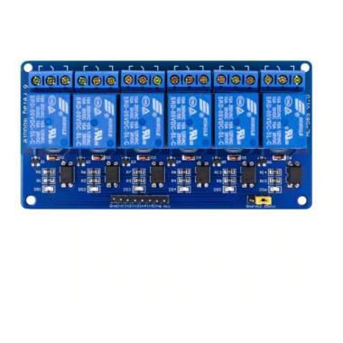 DIY Relé modul 6 csatorna 5V (250V/10A)Optocsatoló