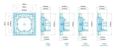 Shelly Wall Switch sorolókeret, 1-es, üveg, FEKETE