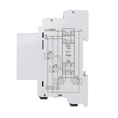 Shelly Pro 3EM-120A 3 fázisú fogyasztásmérő