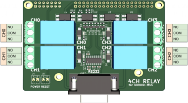 HARDKERNEL 4 Ch Relay board ODROID M1S-hez