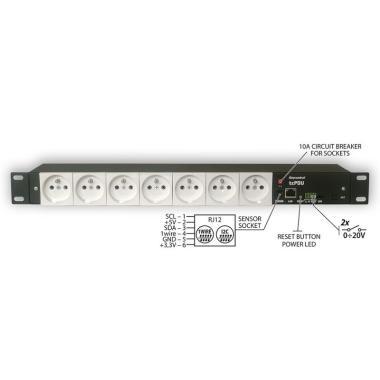 IP Power 230V-os, 7-es elosztó tcPDU, Fehér