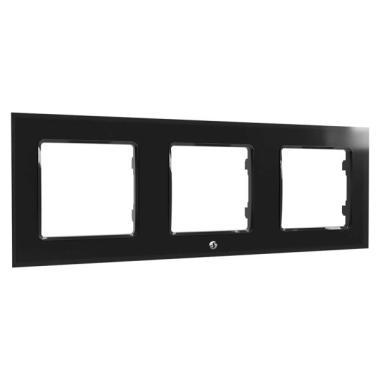 Shelly Wall Switch sorolókeret, 3-as, üveg, FEKETE