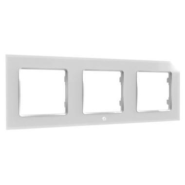 Shelly Wall Switch sorolókeret, 3-as, üveg, FEHÉR