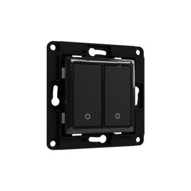 Shelly Wall Switch fali villanykap,2 gombos,FEKETE