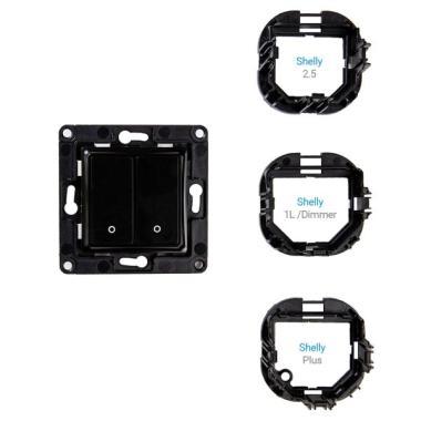 Shelly Wall Switch fali villanykap,2 gombos,FEKETE