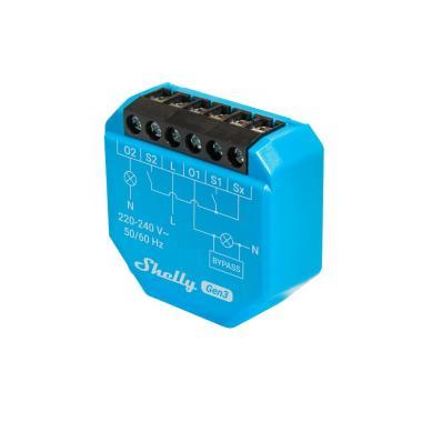 Shelly Plus 2L Gen3 WiFi+BT relé, csak fázis