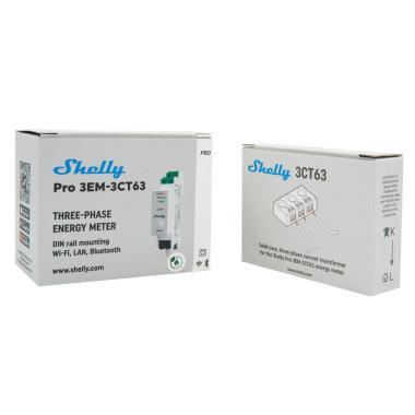 Shelly Pro 3EM 3CT63 3 fázisú fogyasztásmérő