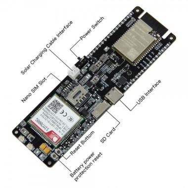 LILYGO T-SIM7000G ESP32-WROVER, 16Mb, 18650 batt.